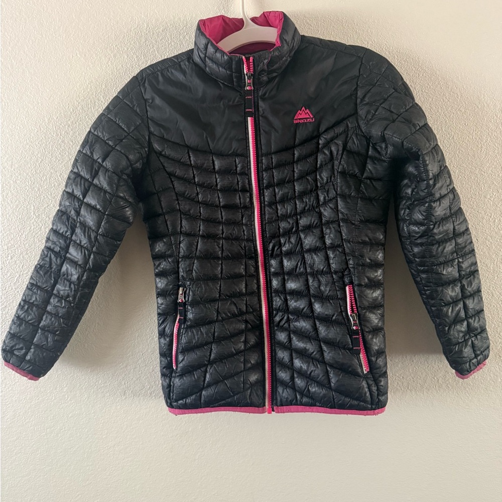 Snozu Girl’s Black and Pink Quilted Puffer Jacket